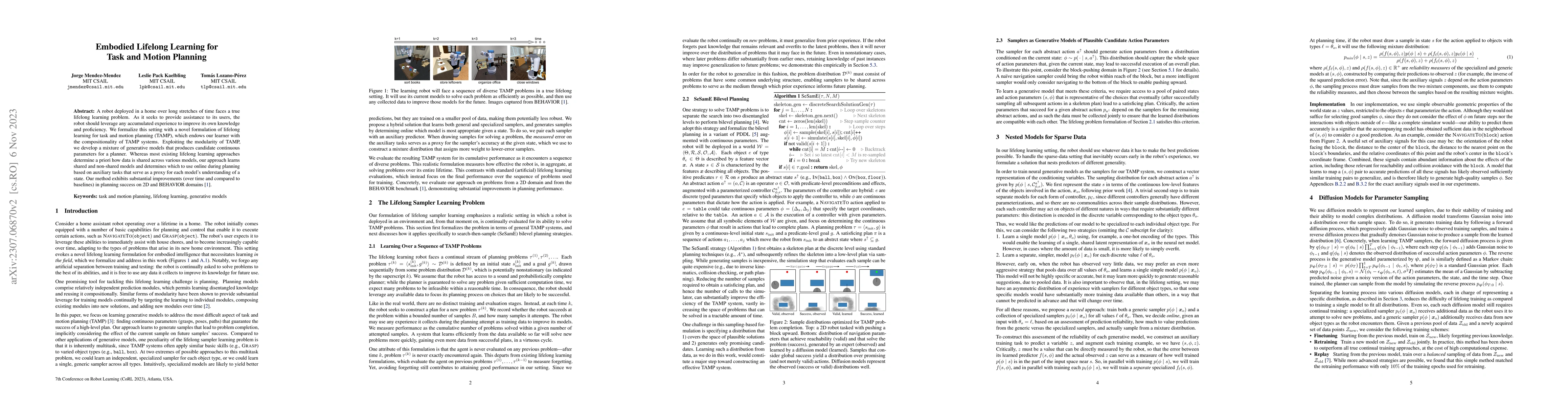 Thumbnail for Embodied Lifelong Learning for Task and Motion Planning