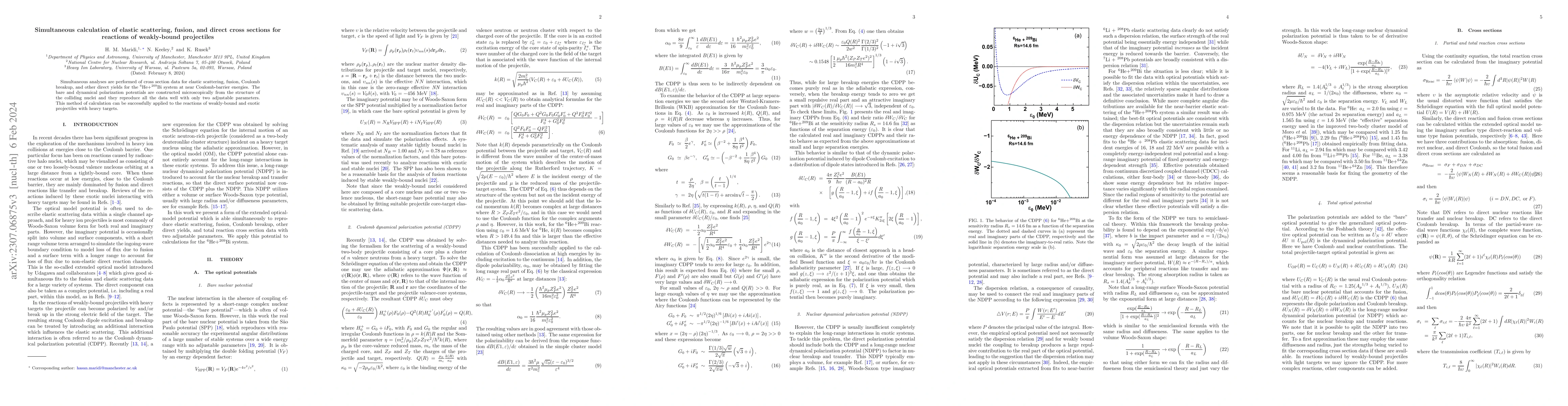 Thumbnail for Simultaneous calculation of elastic scattering, fusion, and direct cross
  sections for reactions of weakly-bound projectiles