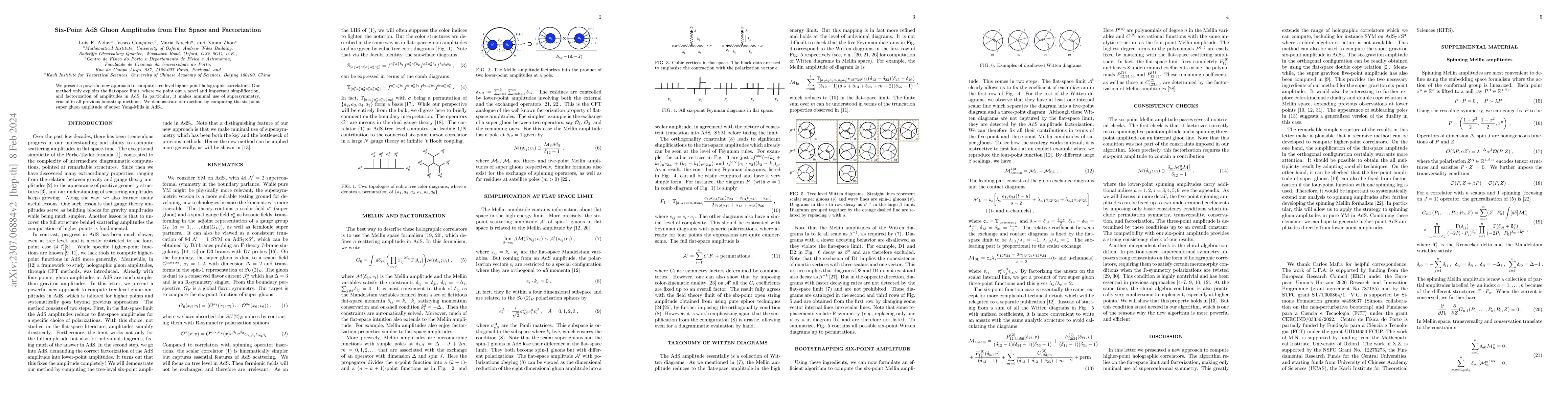 Thumbnail for Six-Point AdS Gluon Amplitudes from Flat Space and Factorization