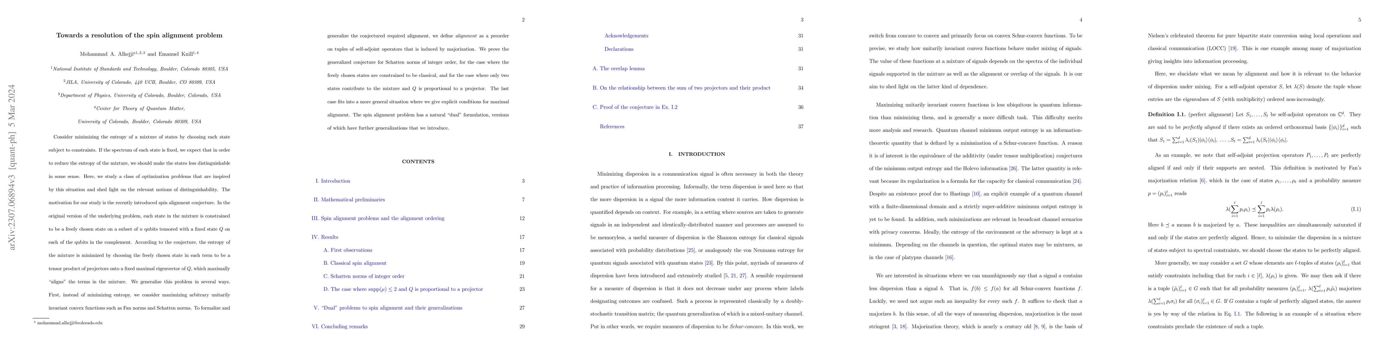 Thumbnail for Towards a resolution of the spin alignment problem