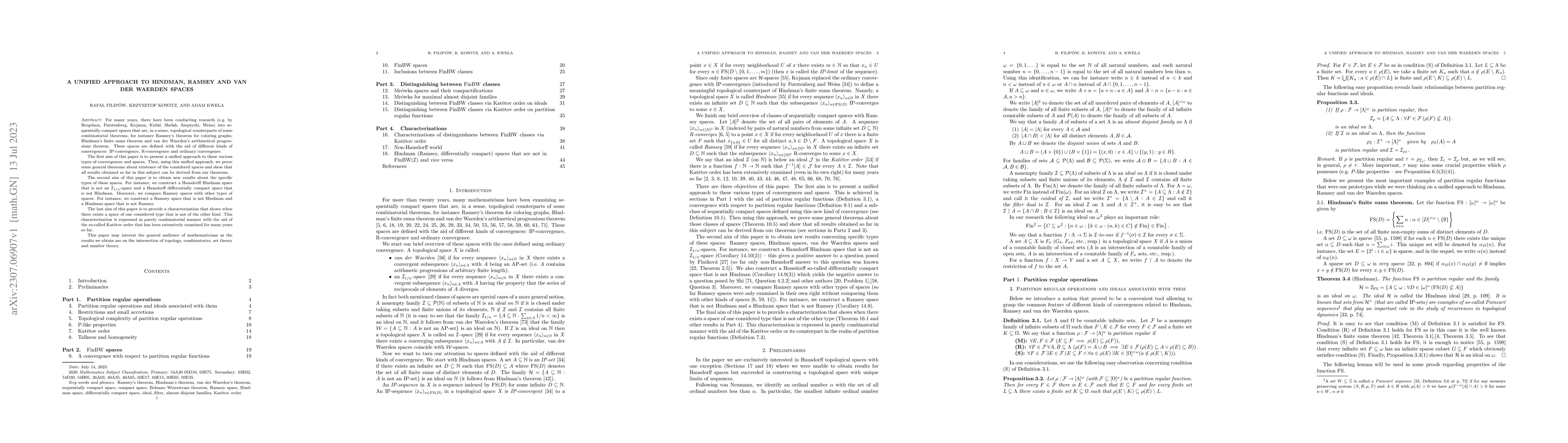 Thumbnail for A unified approach to Hindman, Ramsey and van der Waerden spaces