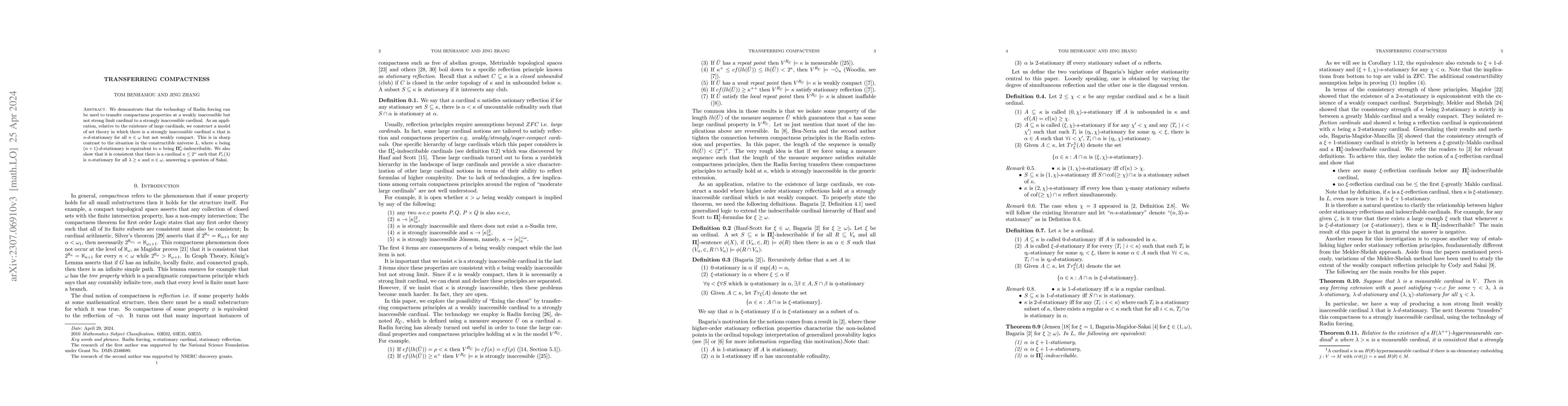 Thumbnail for Transferring Compactness