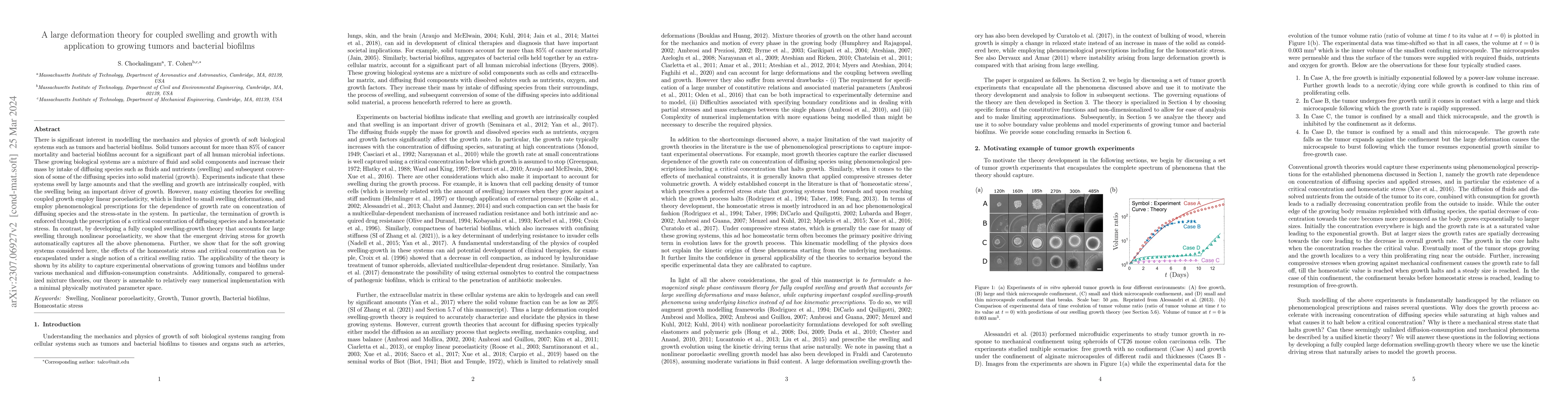 Thumbnail for A large deformation theory for coupled swelling and growth with
  application to growing tumors and bacterial biofilms