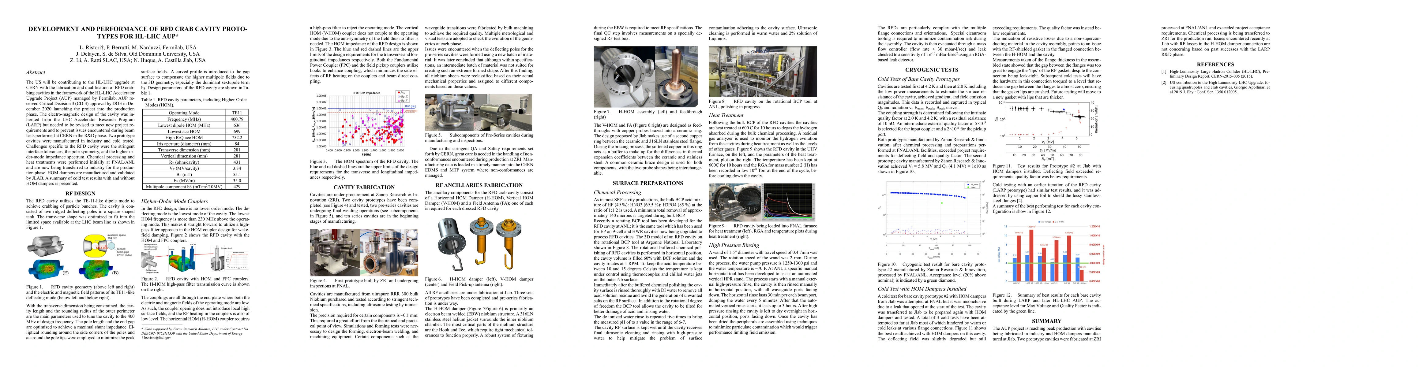 Thumbnail for Development and Performance of RFD Crab Cavity Prototypes for HL-LHC AUP