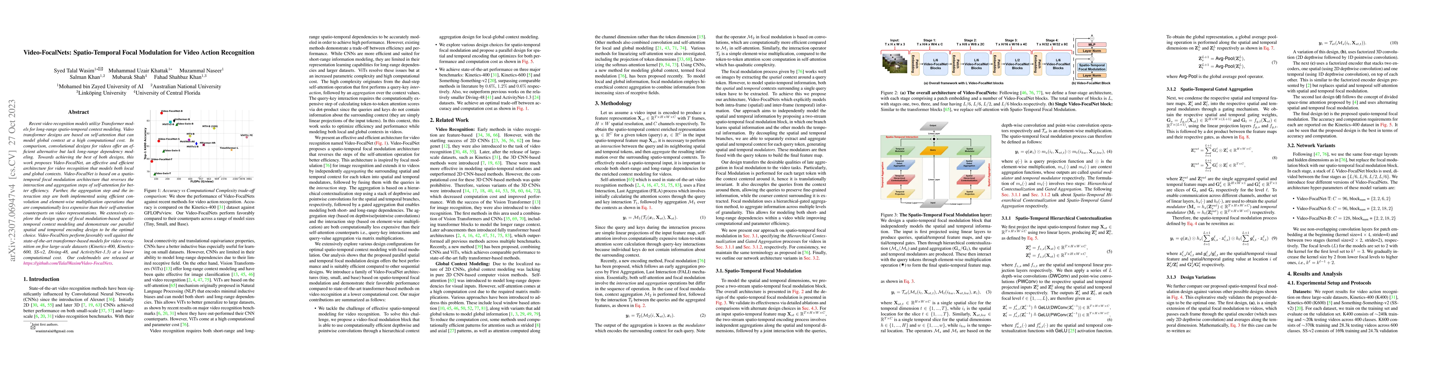 Thumbnail for Video-FocalNets: Spatio-Temporal Focal Modulation for Video Action
  Recognition