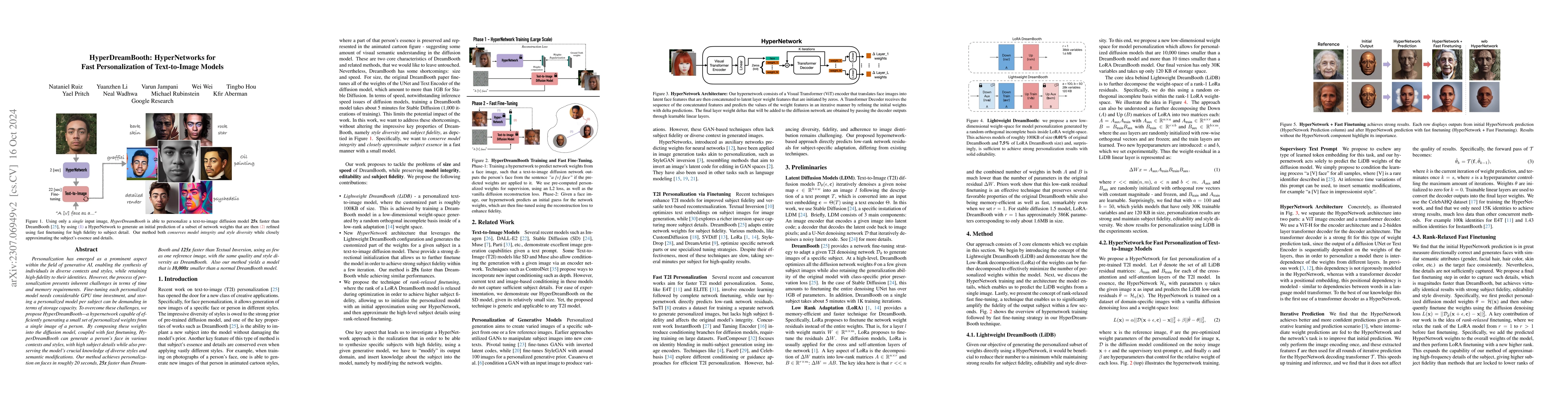 Thumbnail for HyperDreamBooth: HyperNetworks for Fast Personalization of Text-to-Image
  Models