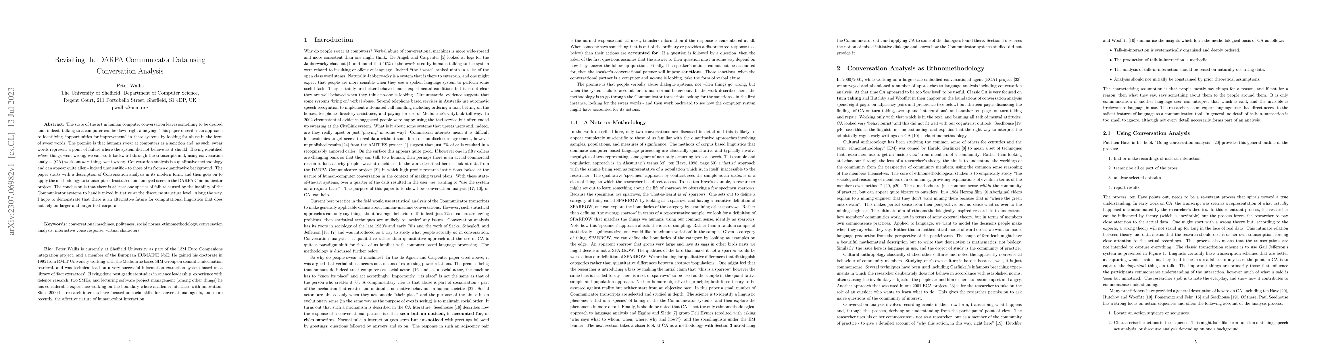 Thumbnail for Revisiting the DARPA Communicator Data using Conversation Analysis