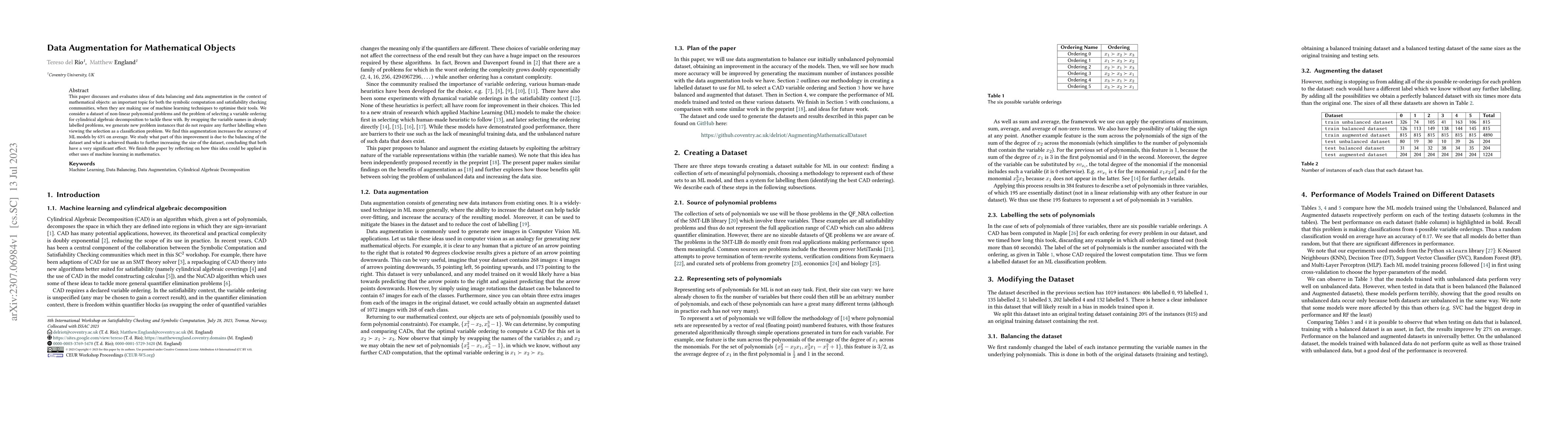 Thumbnail for Data Augmentation for Mathematical Objects
