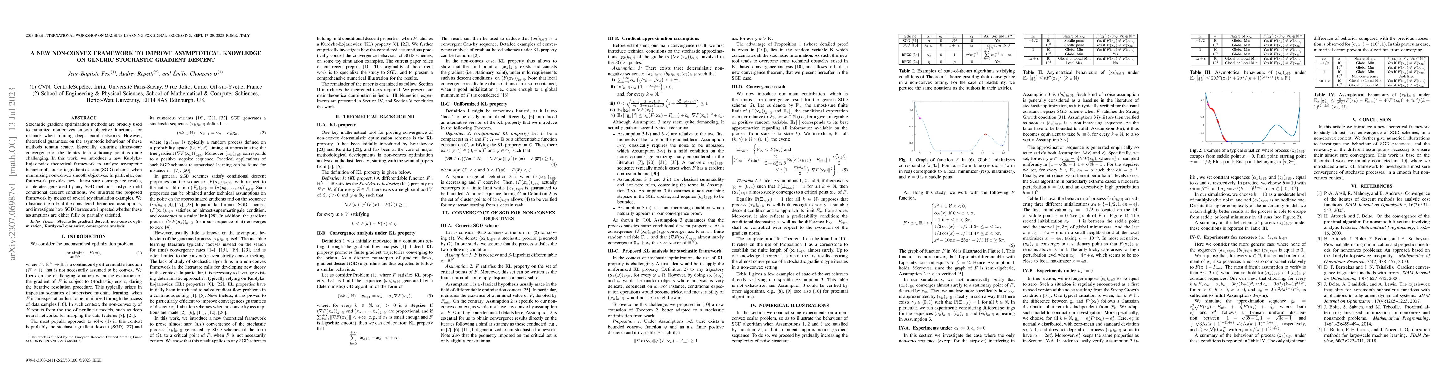 Thumbnail for A new non-convex framework to improve asymptotical knowledge on generic
  stochastic gradient descent