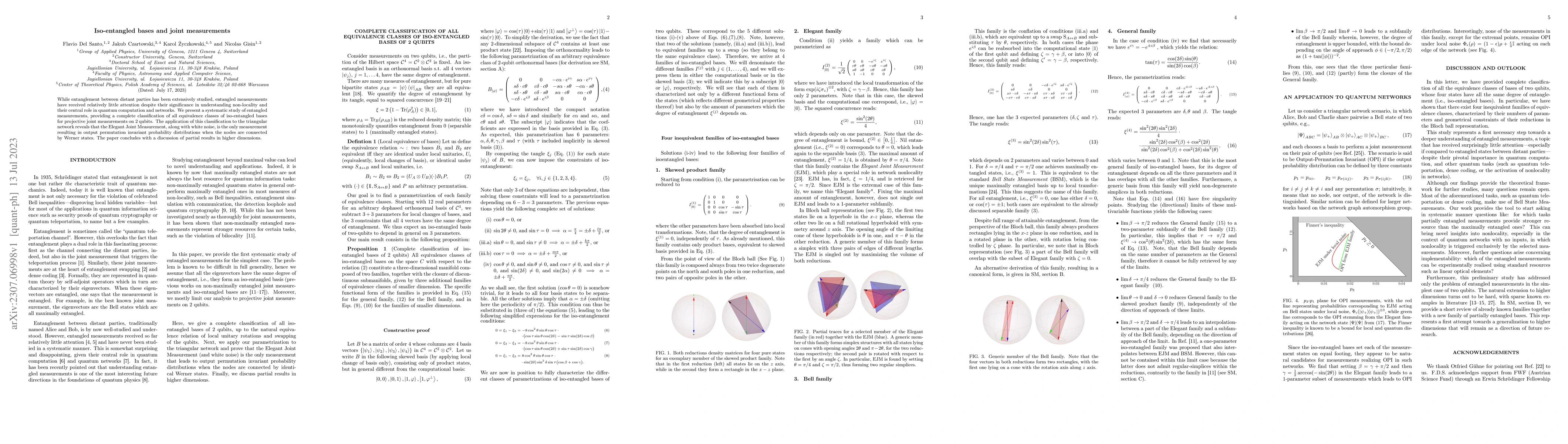 Thumbnail for Iso-entangled bases and joint measurements
