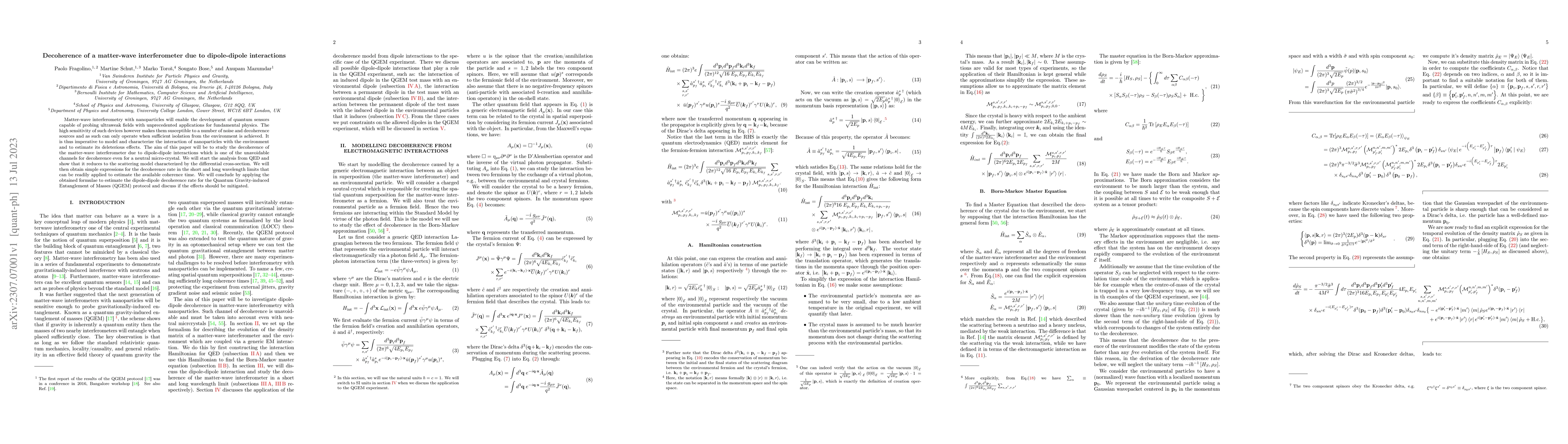 Thumbnail for Decoherence of a matter-wave interferometer due to dipole-dipole
  interactions