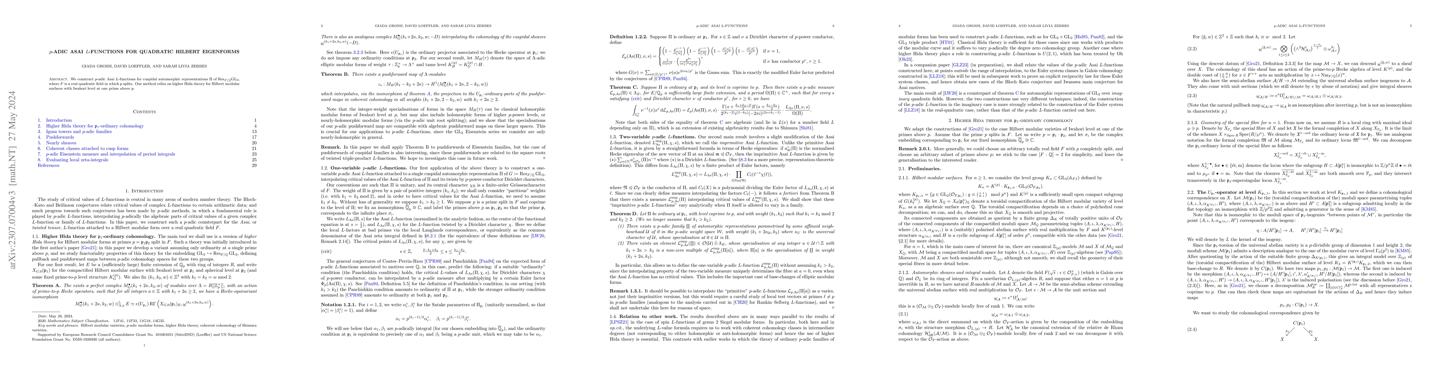 Thumbnail for P-adic Asai L-functions for quadratic Hilbert eigenforms