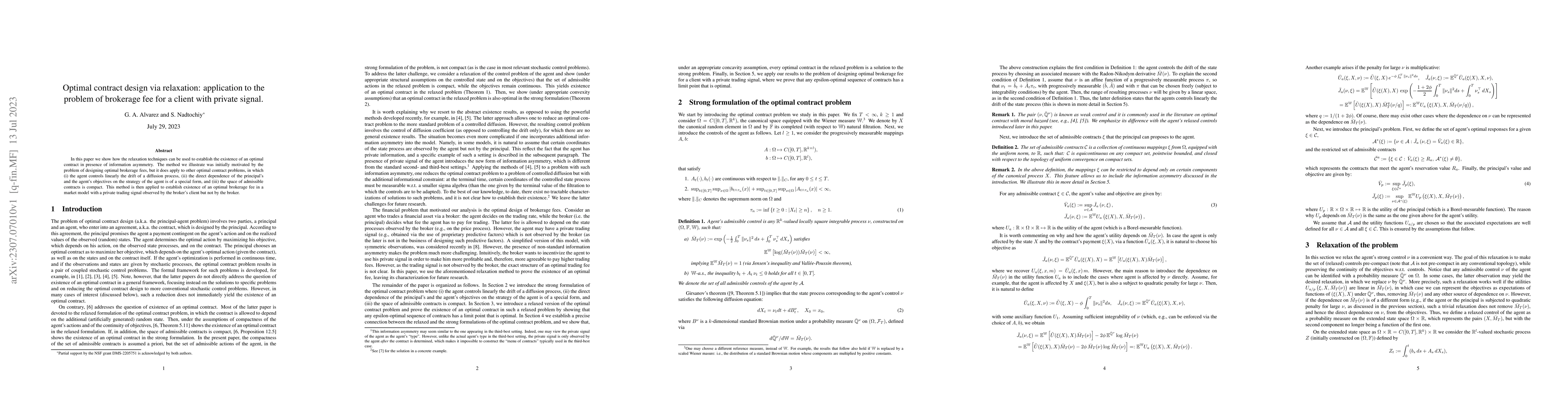 Thumbnail for Optimal contract design via relaxation: application to the problem of
  brokerage fee for a client with private signal