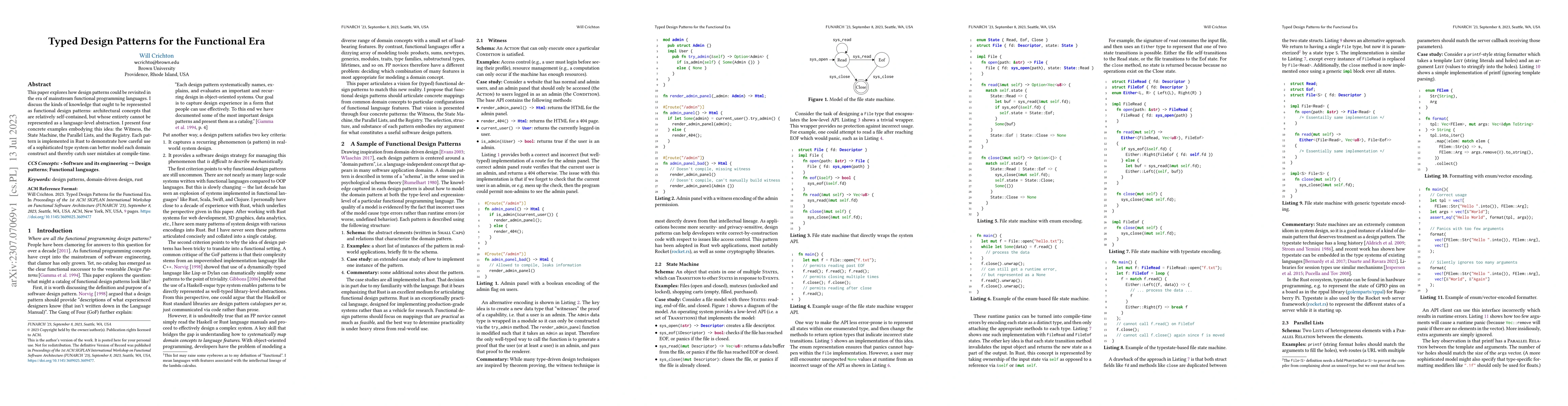 Thumbnail for Typed Design Patterns for the Functional Era