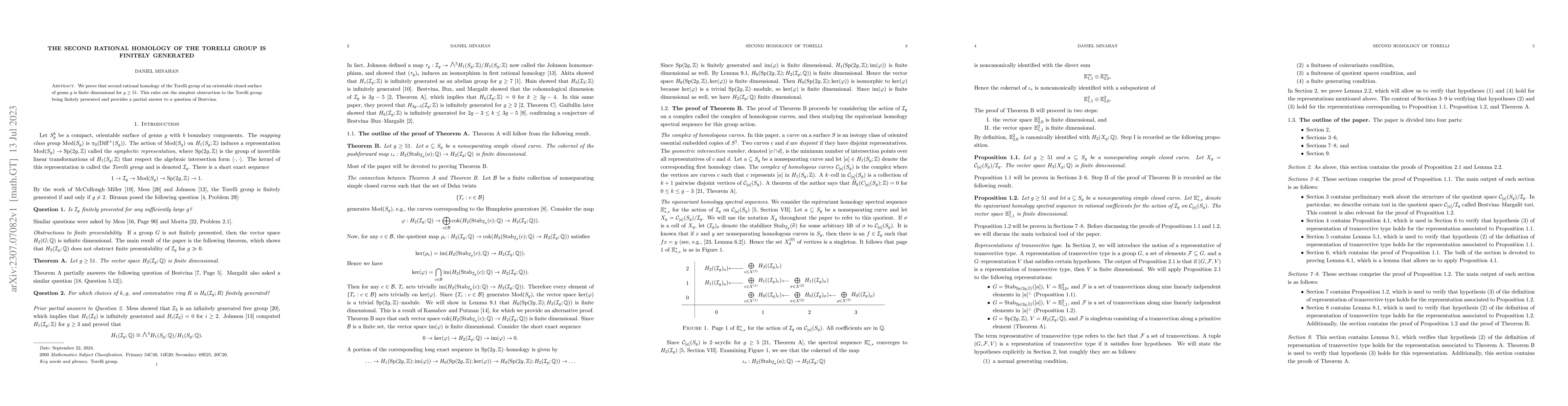 Thumbnail for The second rational homology of the Torelli group is finitely generated
