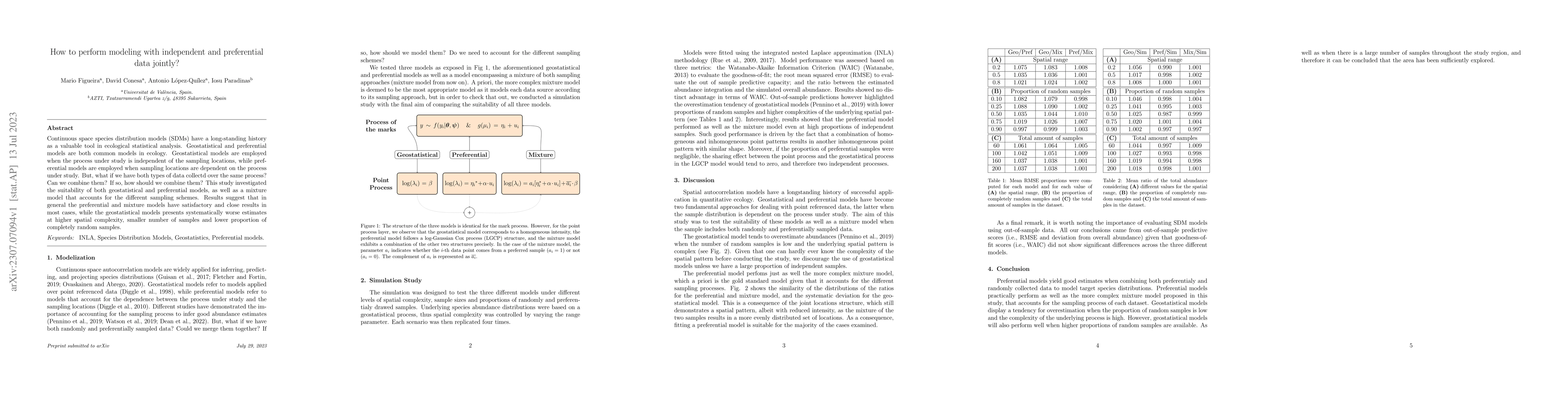 Thumbnail for How to perform modeling with independent and preferential data jointly?