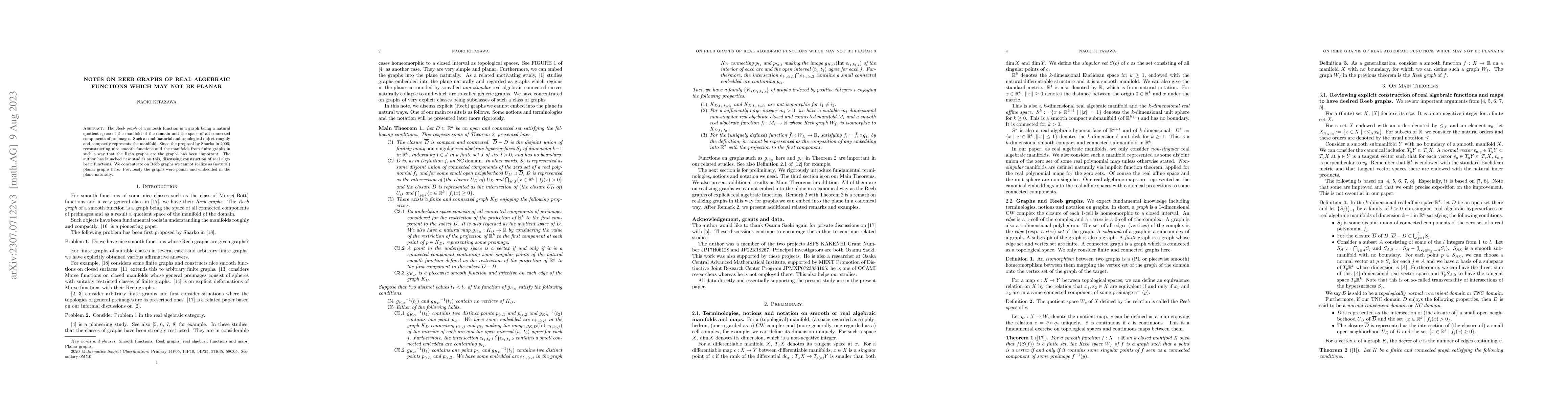 Thumbnail for Notes on Reeb graphs of real algebraic functions which may not be planar