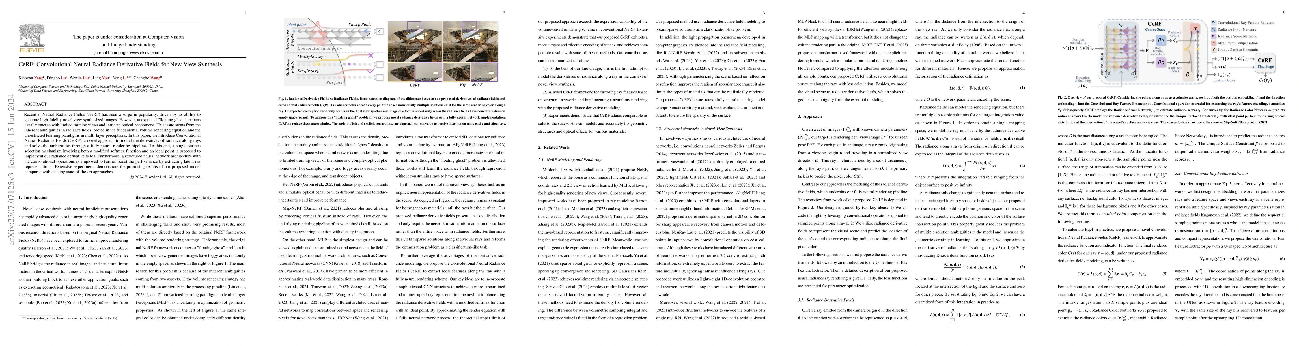 Thumbnail for CeRF: Convolutional Neural Radiance Fields for New View Synthesis with
  Derivatives of Ray Modeling