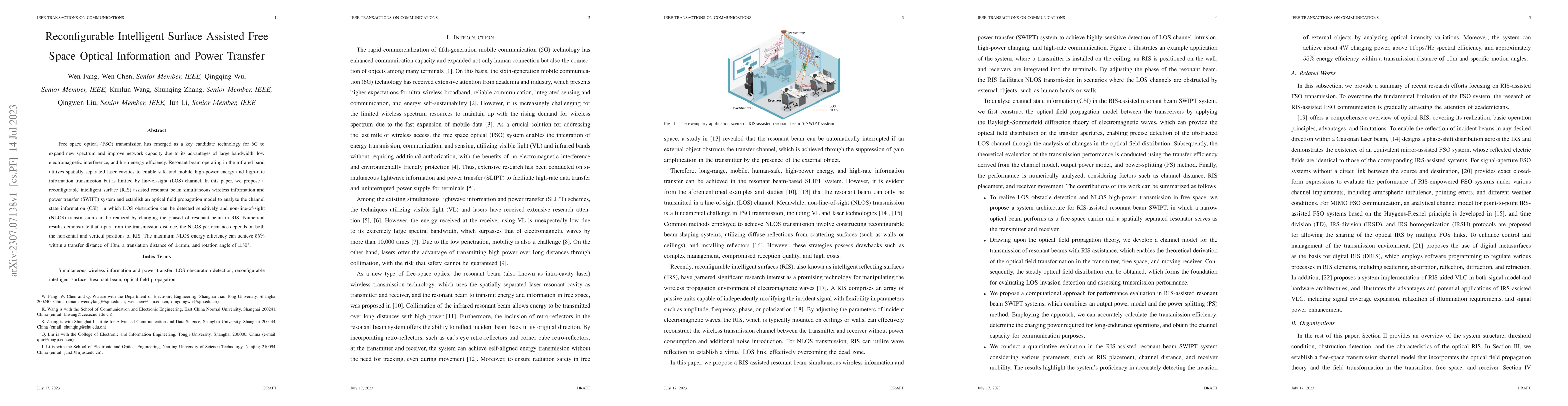 Thumbnail for Reconfigurable Intelligent Surface Assisted Free Space Optical
  Information and Power Transfer
