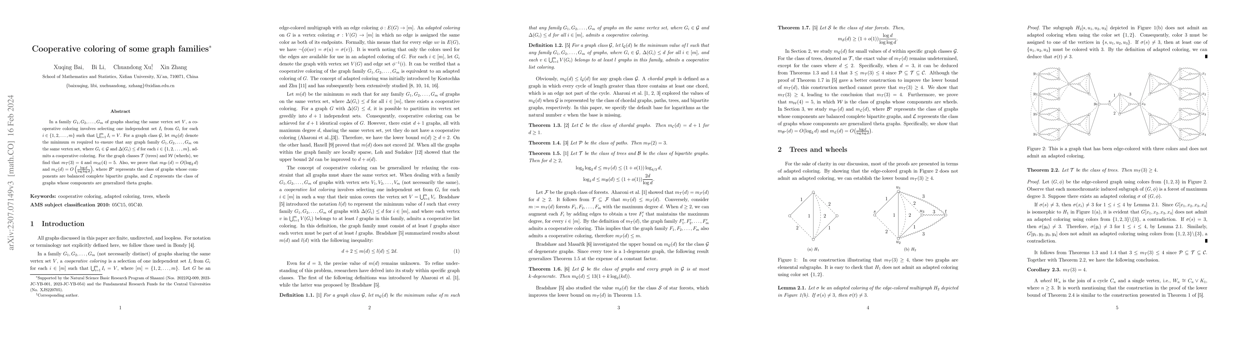 Thumbnail for Cooperative coloring of some graph families
