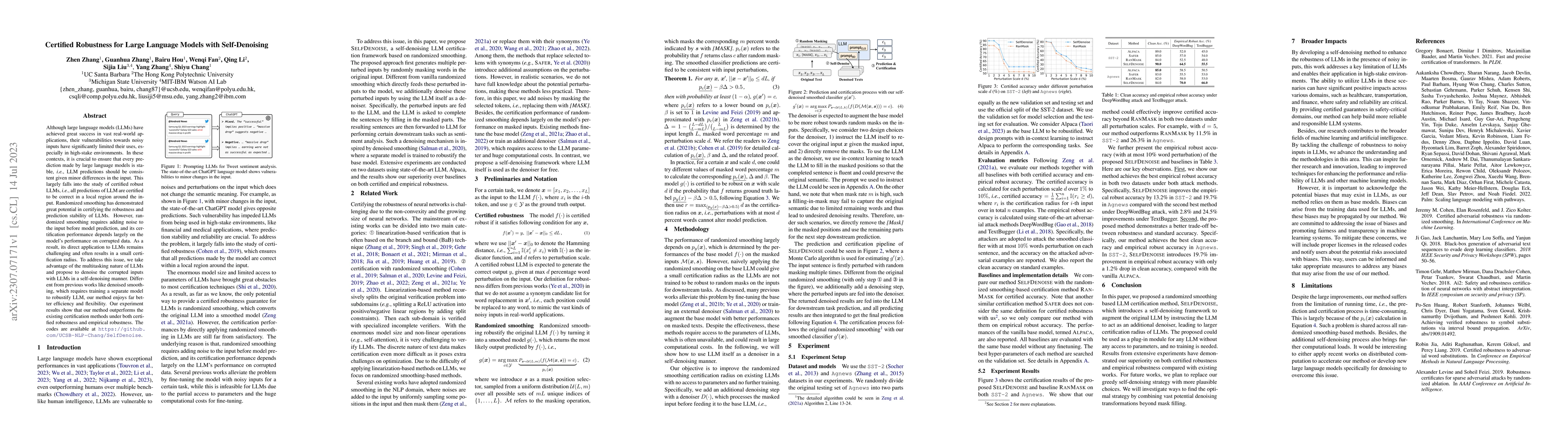 Thumbnail for Certified Robustness for Large Language Models with Self-Denoising