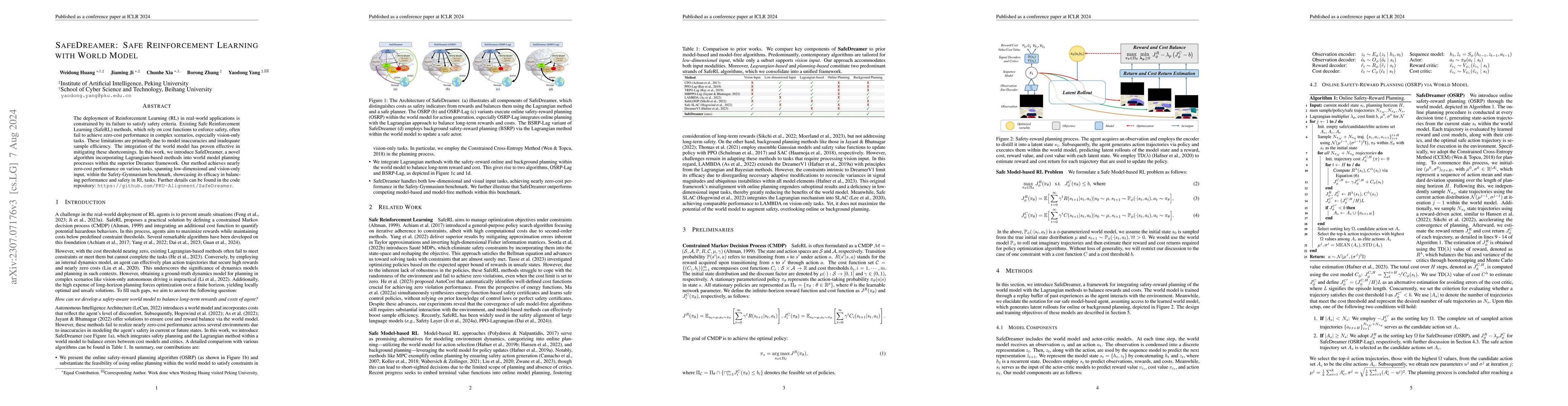 Thumbnail for SafeDreamer: Safe Reinforcement Learning with World Models