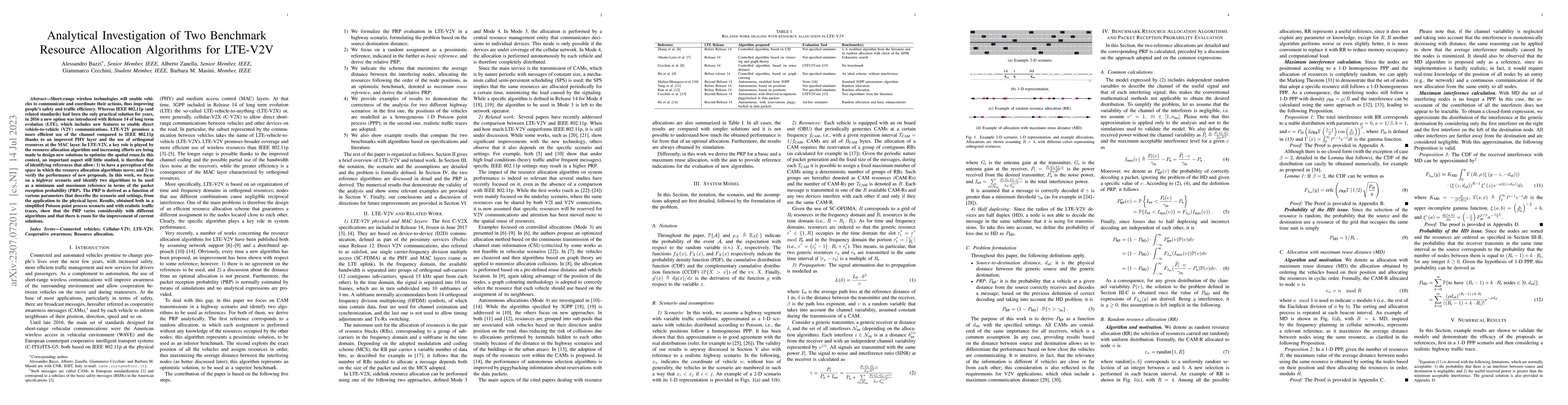 Thumbnail for Analytical Investigation of Two Benchmark Resource Allocation Algorithms
  for LTE-V2V