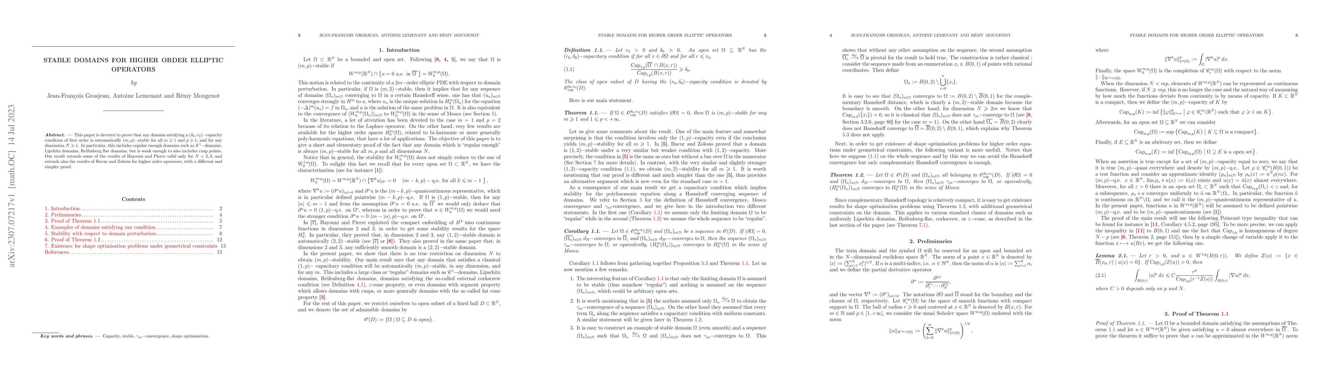 Thumbnail for Stable domains for higher order elliptic operators