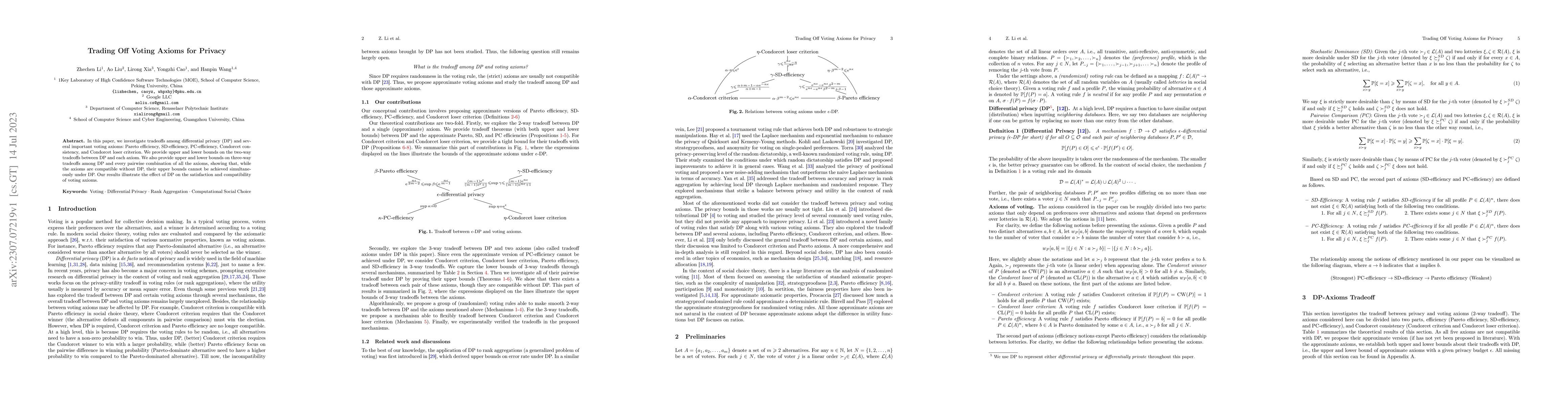 Thumbnail for Trading Off Voting Axioms for Privacy