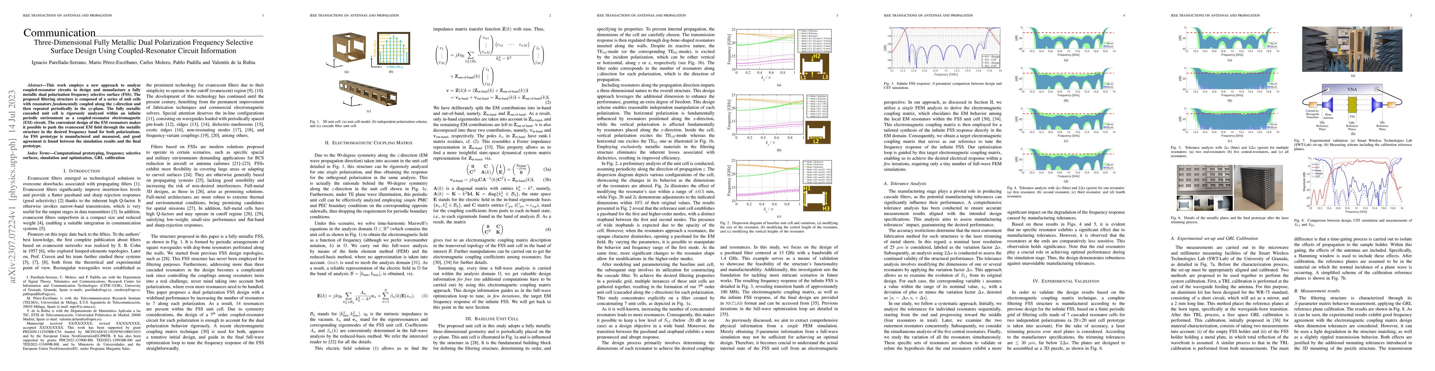 Thumbnail for Three-Dimensional Fully Metallic Dual Polarization Frequency Selective
  Surface Design Using Coupled-Resonator Circuit Information