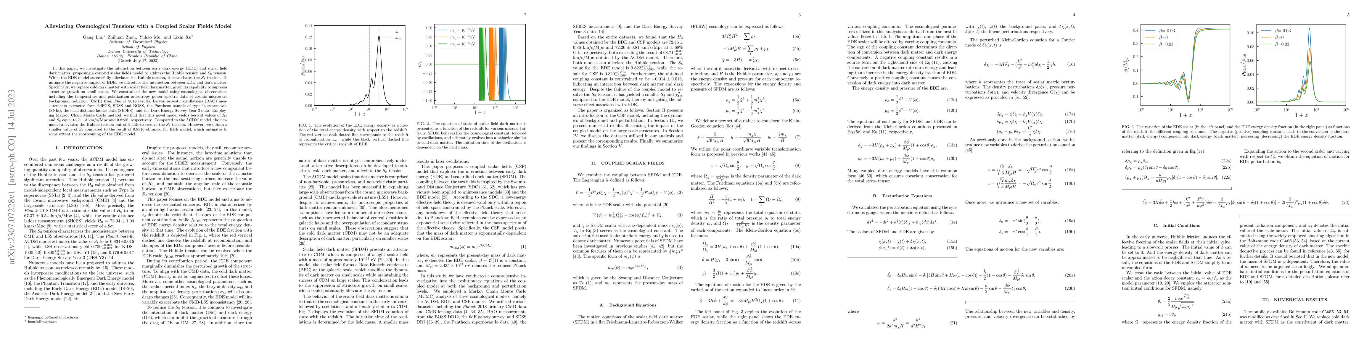 Thumbnail for Alleviating Cosmological Tensions with a Coupled Scalar Fields Model