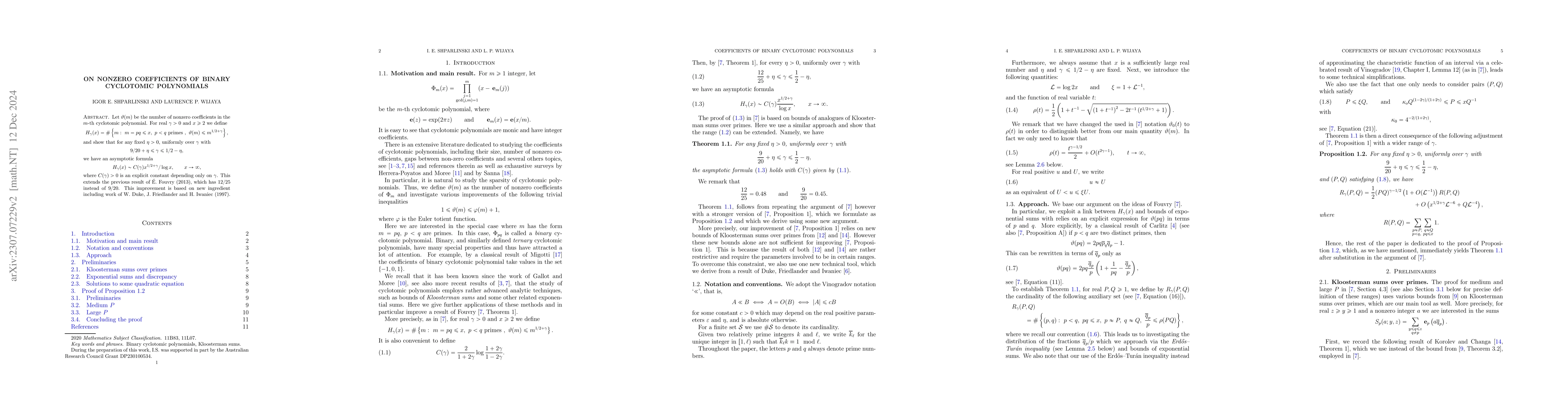 Thumbnail for On Nonzero Coefficients of Binary Cyclotomic Polynomials