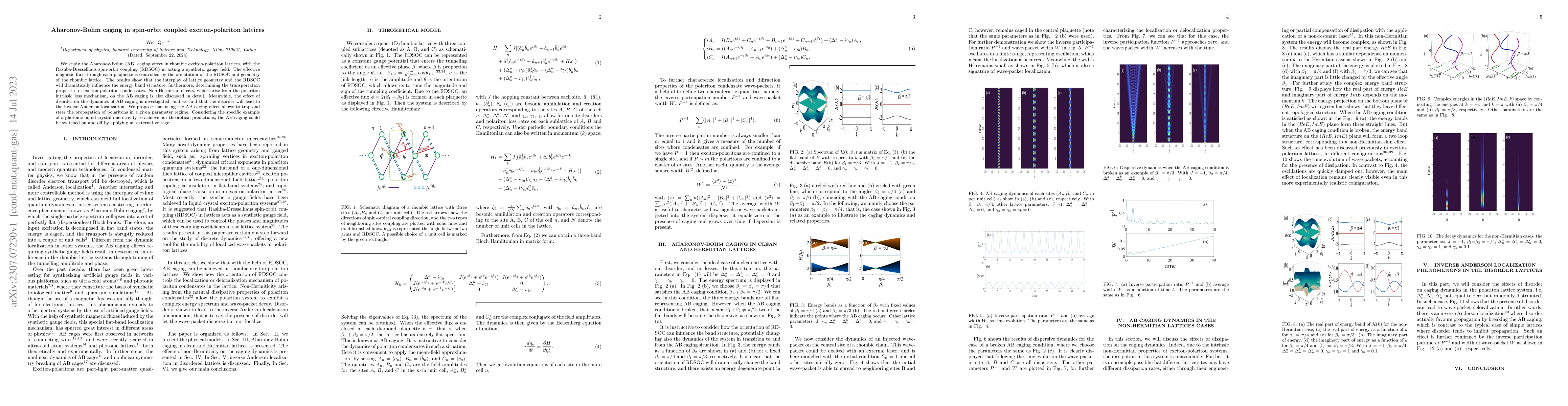 Thumbnail for Aharonov-Bohm caging in spin-orbit coupled exciton-polariton lattices