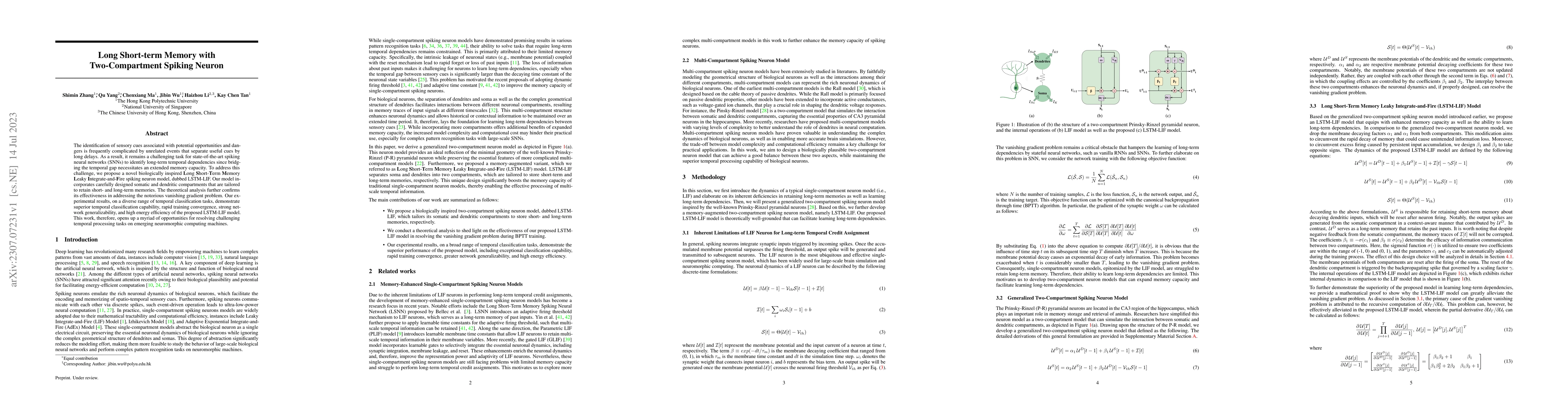 Thumbnail for Long Short-term Memory with Two-Compartment Spiking Neuron