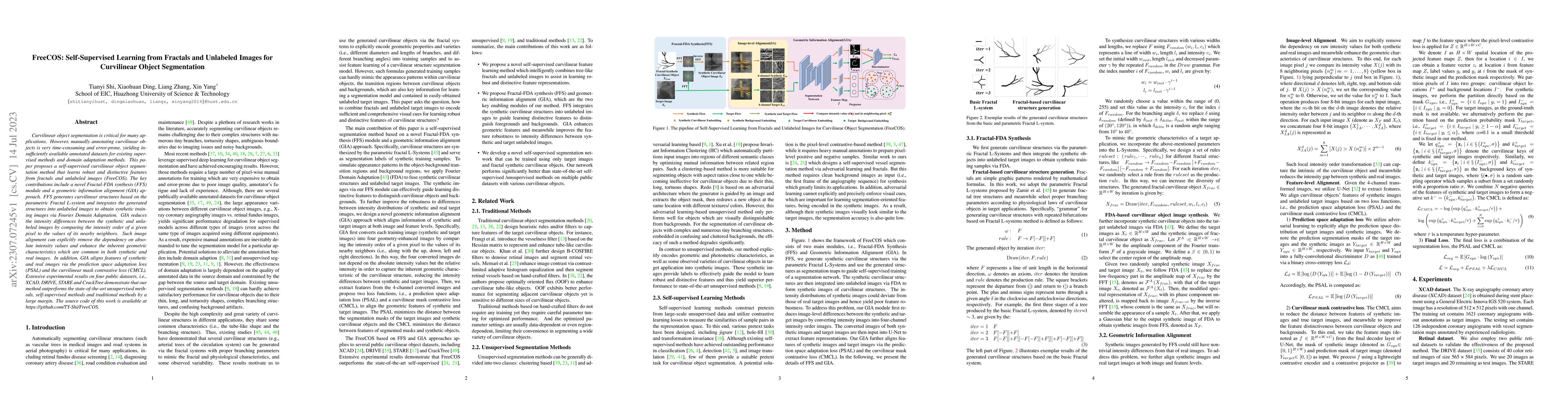 Thumbnail for FreeCOS: Self-Supervised Learning from Fractals and Unlabeled Images for
  Curvilinear Object Segmentation