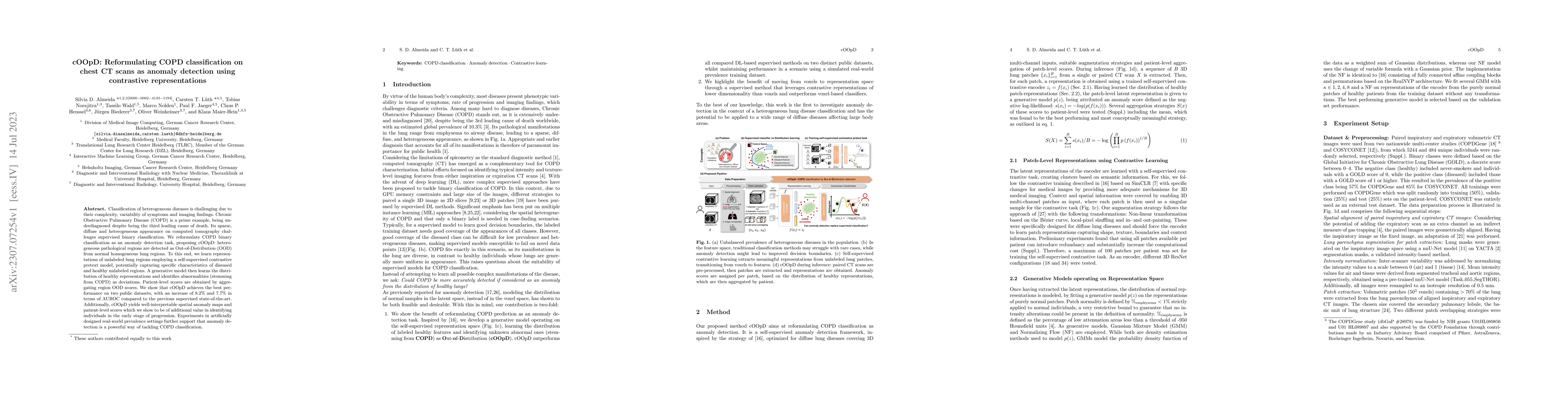 Thumbnail for cOOpD: Reformulating COPD classification on chest CT scans as anomaly
  detection using contrastive representations
