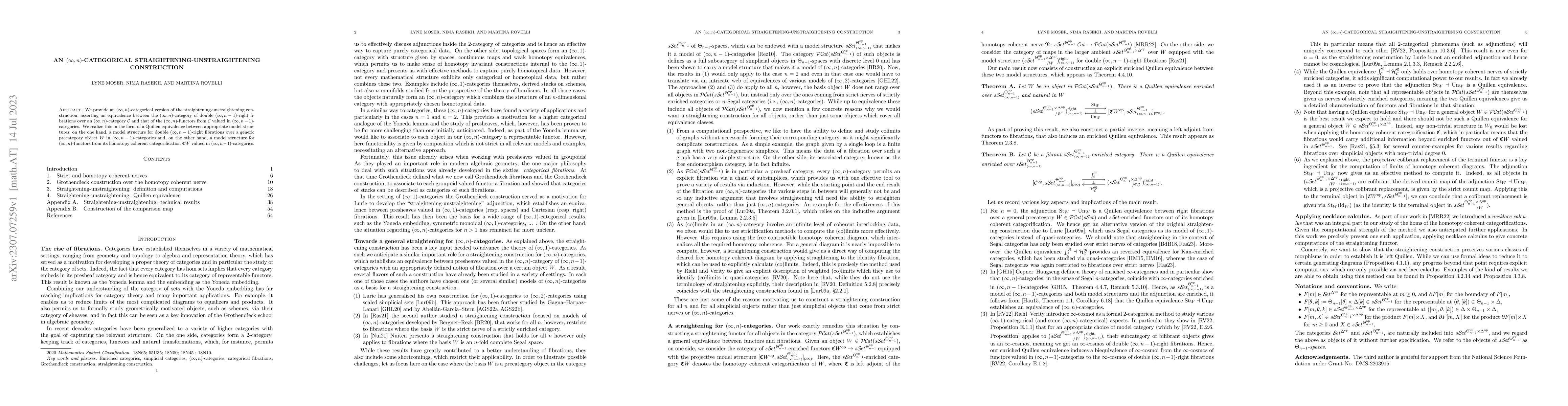 Thumbnail for An $(\infty,n)$-categorical straightening-unstraightening construction