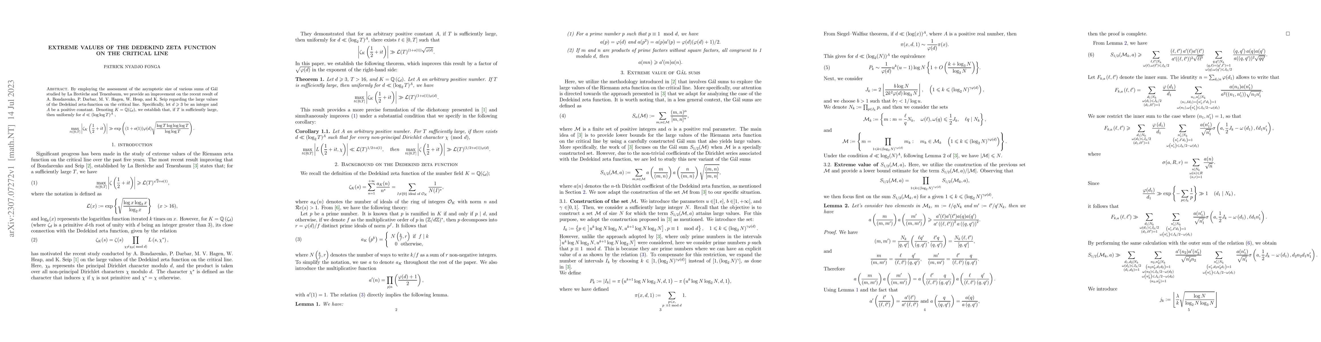 Thumbnail for Extreme values of the Dedekind zeta function on the critical line