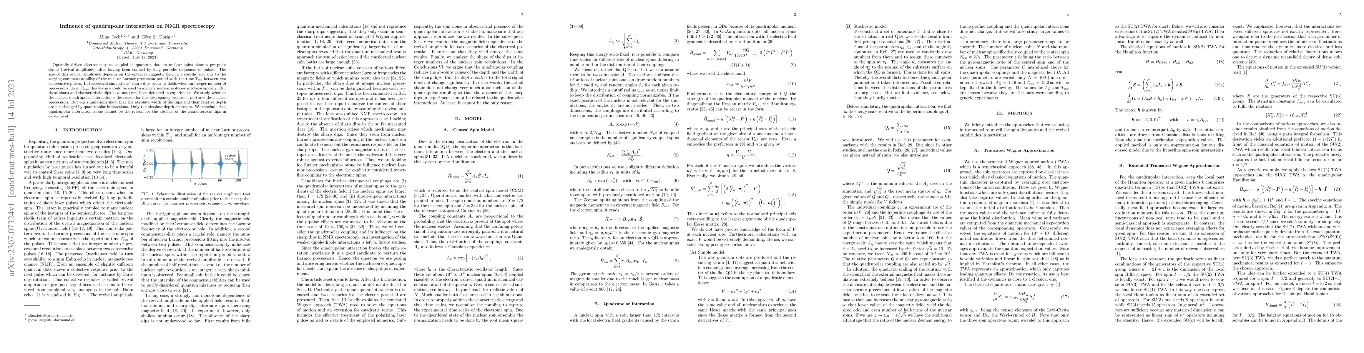 Thumbnail for Influence of quadrupolar interaction on NMR spectroscopy