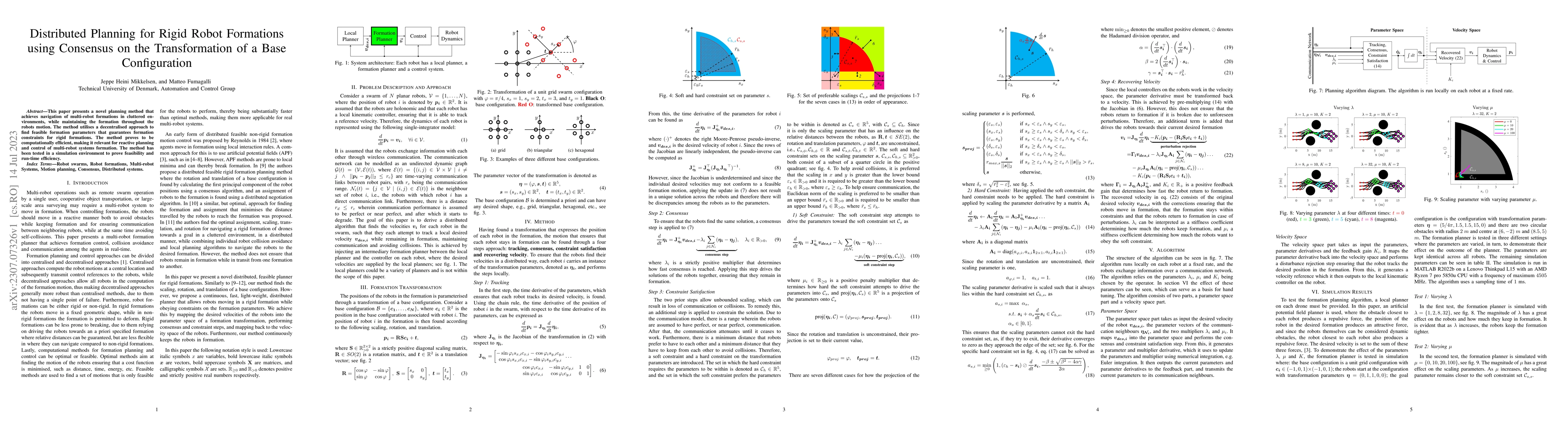 Thumbnail for Distributed Planning for Rigid Robot Formations using Consensus on the
  Transformation of a Base Configuration
