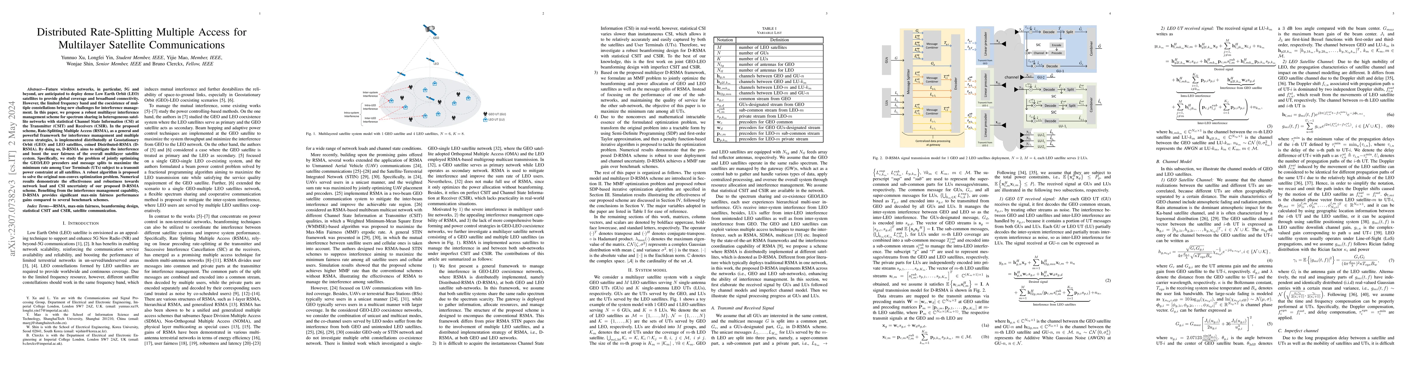 Thumbnail for Distributed Rate-Splitting Multiple Access for Multilayer Satellite
  Communications