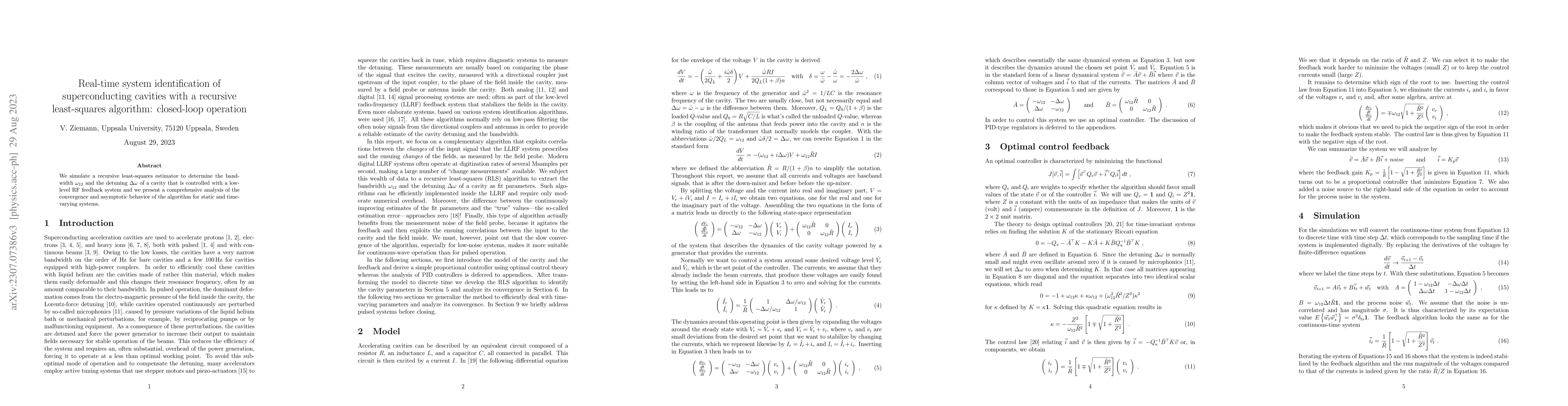 Thumbnail for Real-time system identification of superconducting cavities with a
  recursive least-squares algorithm: closed-loop operation