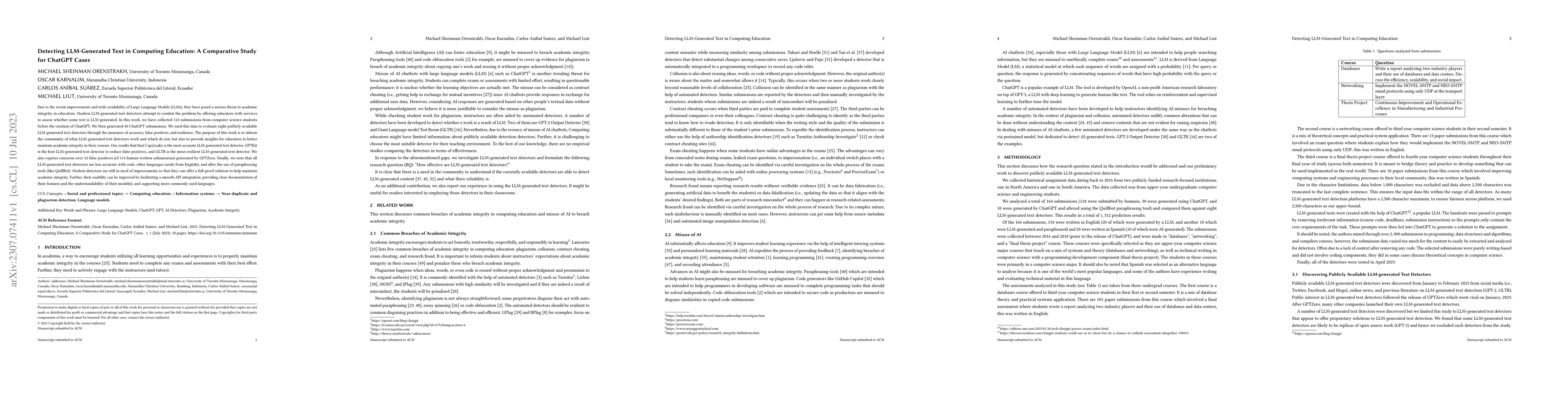 Thumbnail for Detecting LLM-Generated Text in Computing Education: A Comparative Study
  for ChatGPT Cases