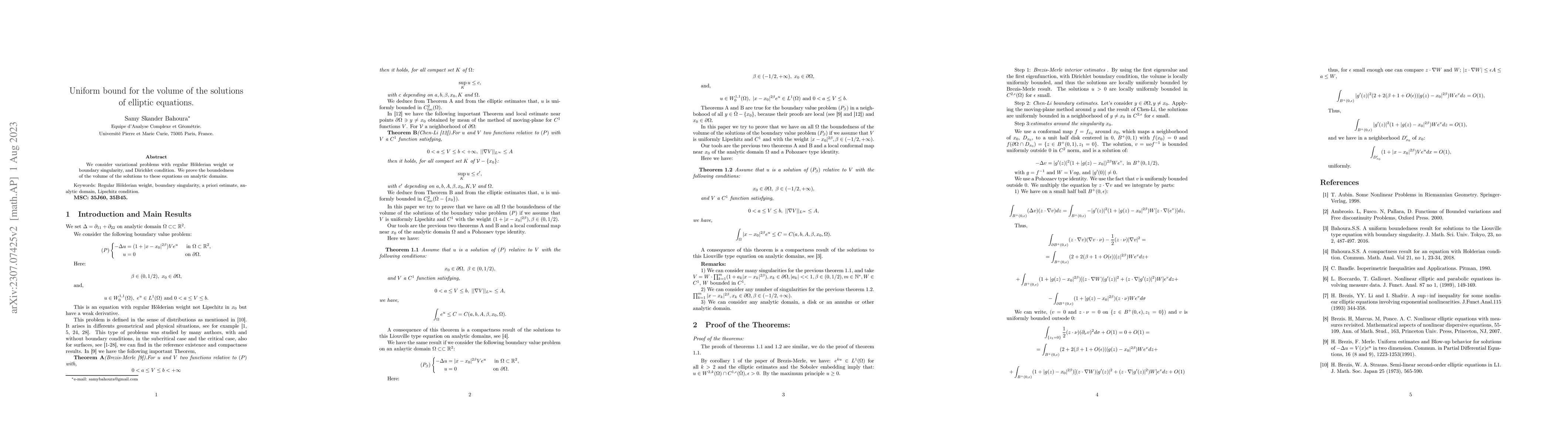 Thumbnail for Uniform bound for the volume of the solutions of elliptic equations