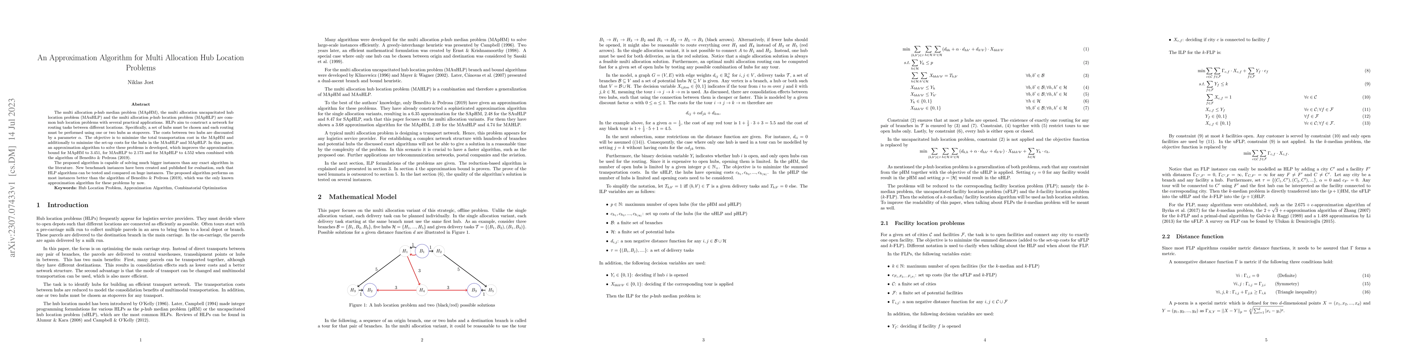 Thumbnail for An Approximation Algorithm for Multi Allocation Hub Location Problems