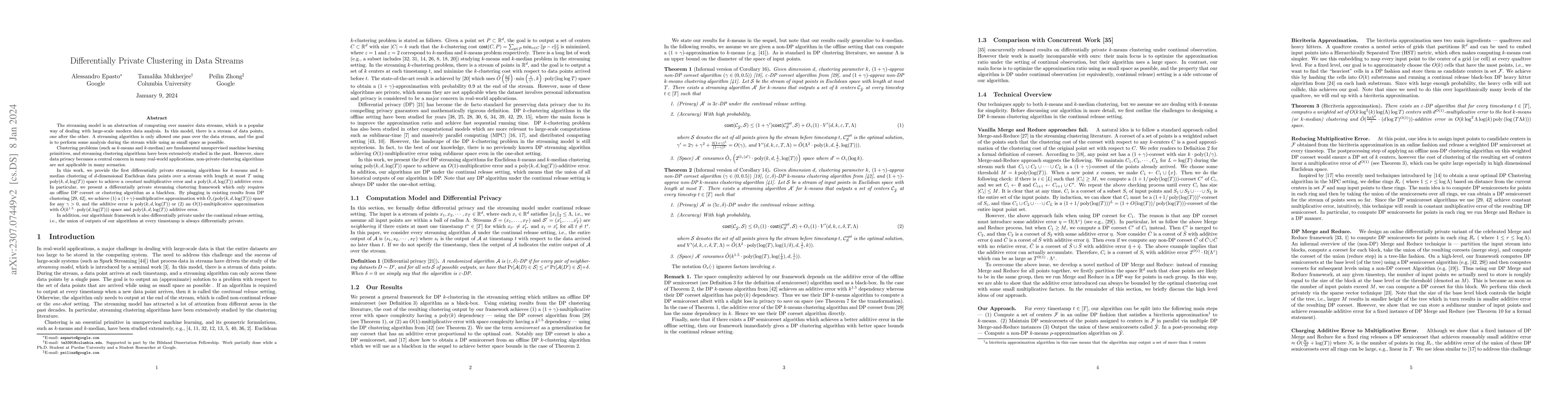Thumbnail for Differentially Private Clustering in Data Streams