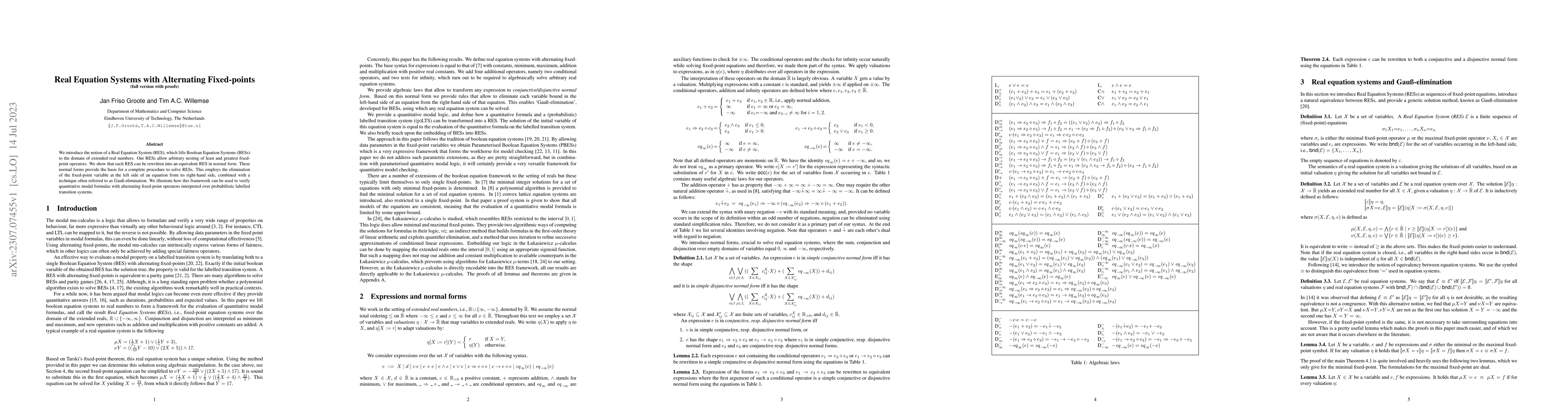 Thumbnail for Real Equation Systems with Alternating Fixed-points (full version with
  proofs)