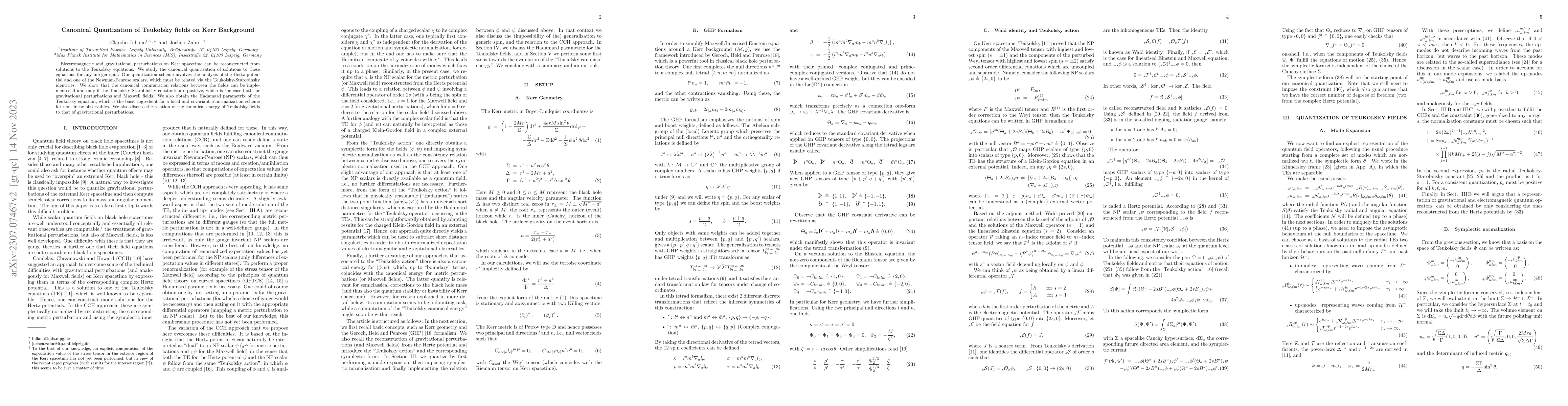 Thumbnail for Canonical Quantization of Teukolsky fields on Kerr Background