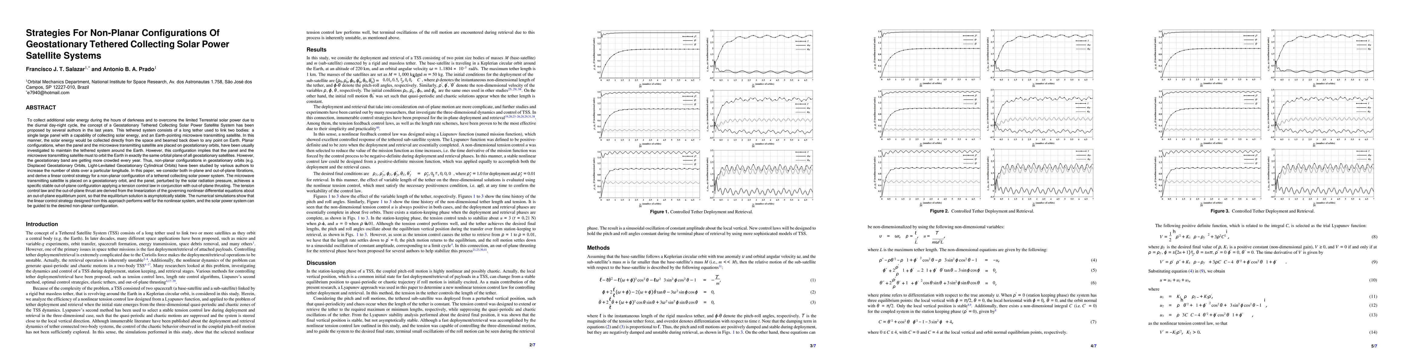 Thumbnail for Strategies For Non-Planar Configurations Of Geostationary Tethered
  Collecting Solar Power Satellite Systems