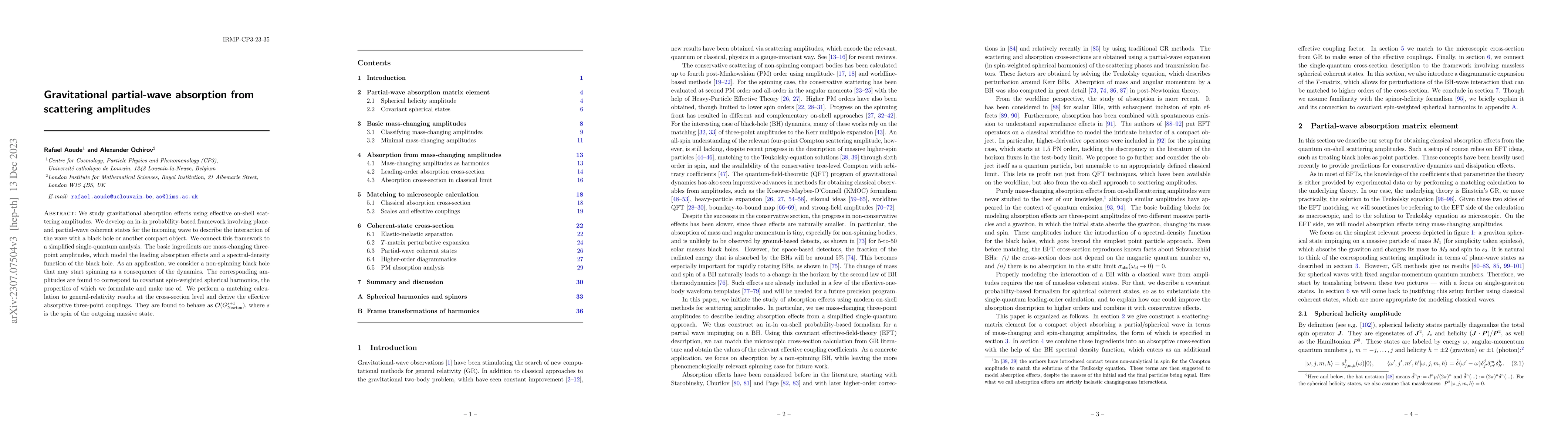 Thumbnail for Gravitational partial-wave absorption from scattering amplitudes